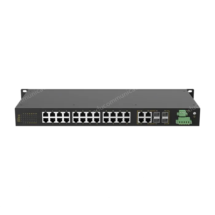 4 Ports Gigabit Combo + 24 Ports 10/100M T(x) Rack-mount Unmanaged Industrial Ethernet Switch